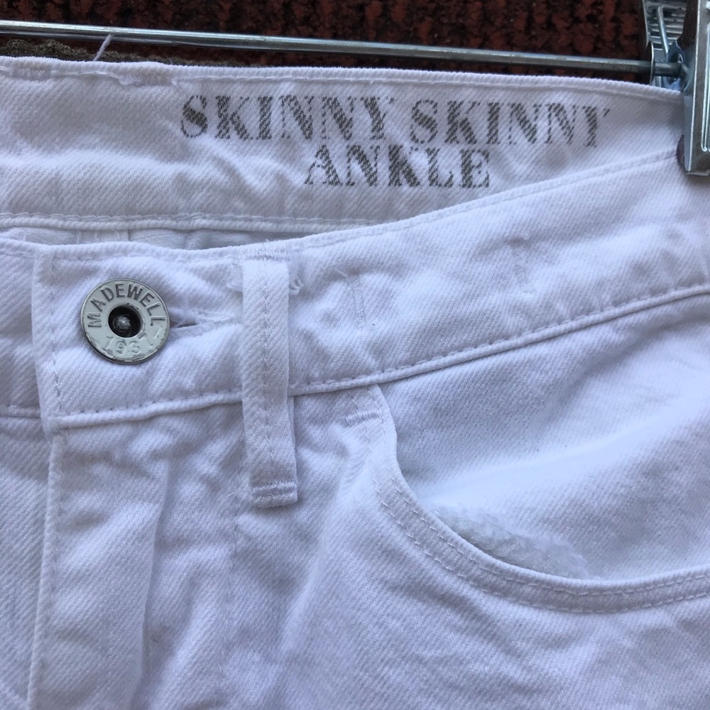 Madewell Skinny Skinny White Stretch Denim Jeans - Picture 4 of 11